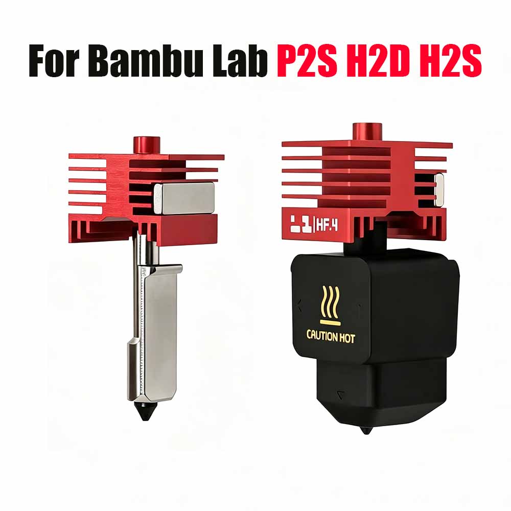 Hotend Assembly - Bambu Lab P2S、H2D、H2S 3Dプリンター用、DLCコーティングされた硬化鋼製ノズル一体型高流量ホットエンドキット