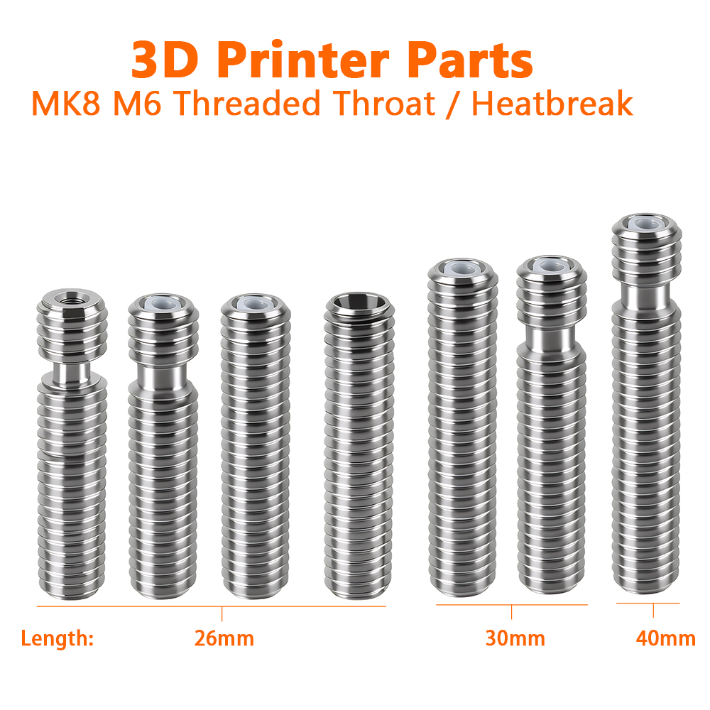 Direct Drive Extruder - M6スロート26mm 30 mm 40mm伸縮式押出機印刷部品,mk8用IPTVパイプ付き,1.75mm