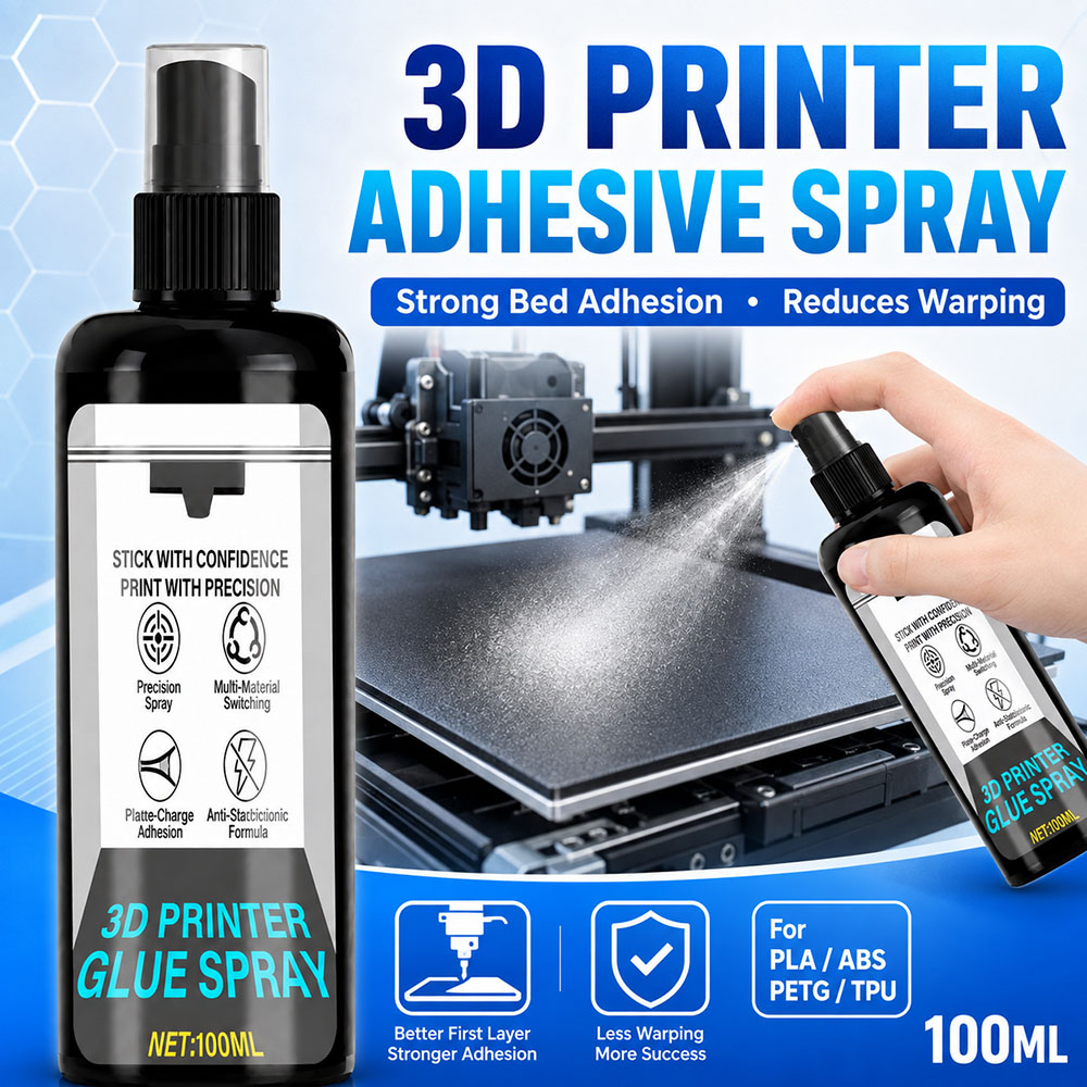 Pla Filament - 100/200ml 強力3Dプリンター用接着スプレー - PLA、ABS、PETG、TPUフィラメントに適応 - 变形を軽減し、ベッドの接着力を強化