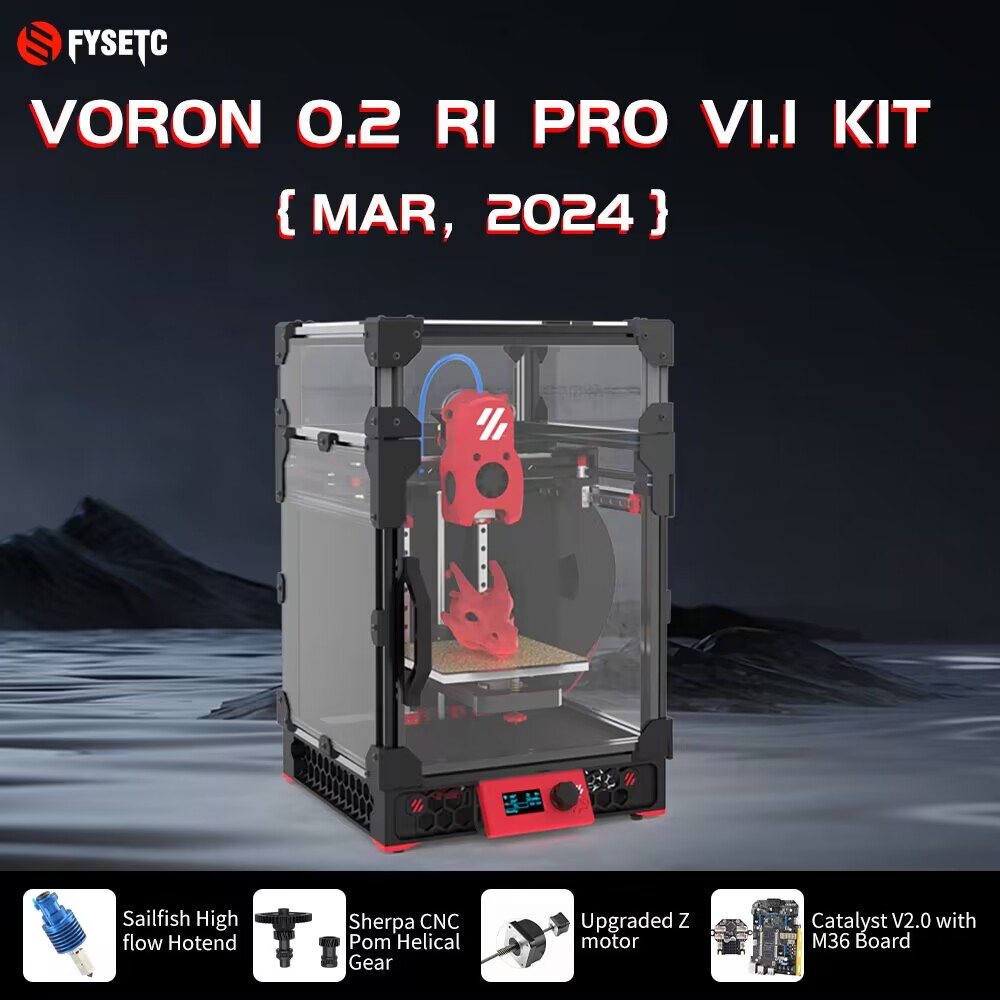 Corexy 3D Printer Kit - 2025FYSETC高精度Voron V0.2 R1 Corexyフルキットアップグレード3Dプリンターキット（密閉パネル、Catalyst V2.0マザーボード付き）