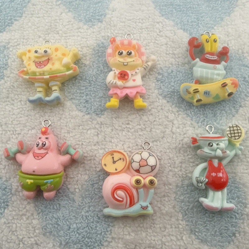 Resin - 10個入り漫画風樹脂ペンダント、DIYジュエリー製作イヤリング、キーホルダーアクセサリー