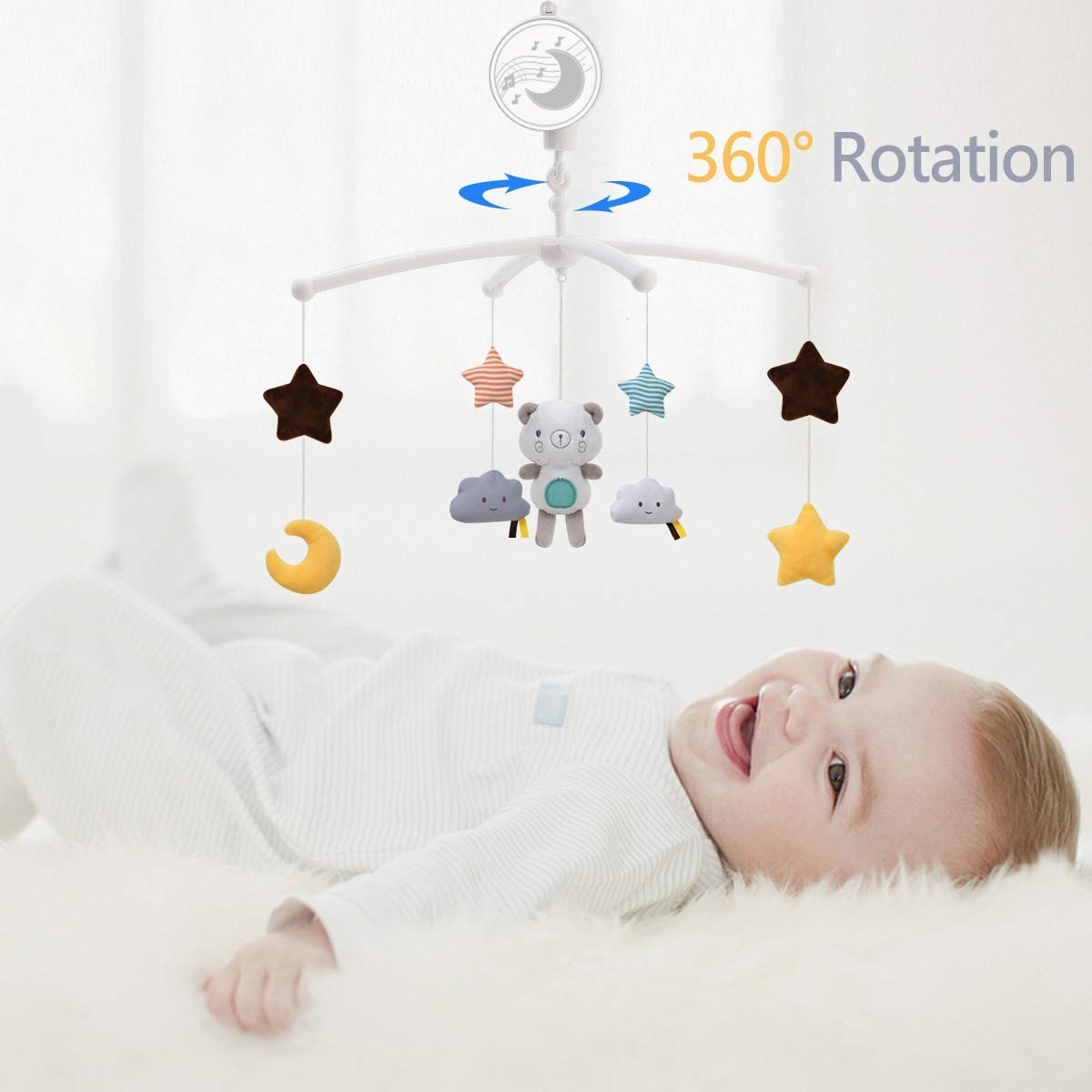 ベビーベッドモビールガラガラ音楽知育玩具ベッドベルカルーセル - Carriage Bed のレビューと価格