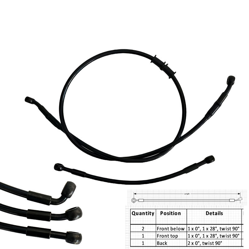 編組油圧ブレーキホース,強化ブレーキクラッチパイプ,フロント - Ptfe Tube のレビューと価格